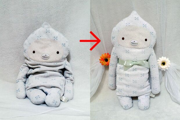 ヨレヨレだったわが子（ぬいぐるみ）も、入院してふっくらした姿で退院♪