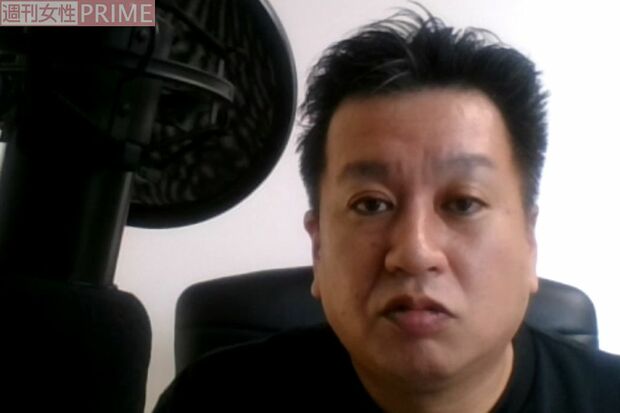 オンラインで取材に応える大沼勇治さん＝牧内昇平撮影