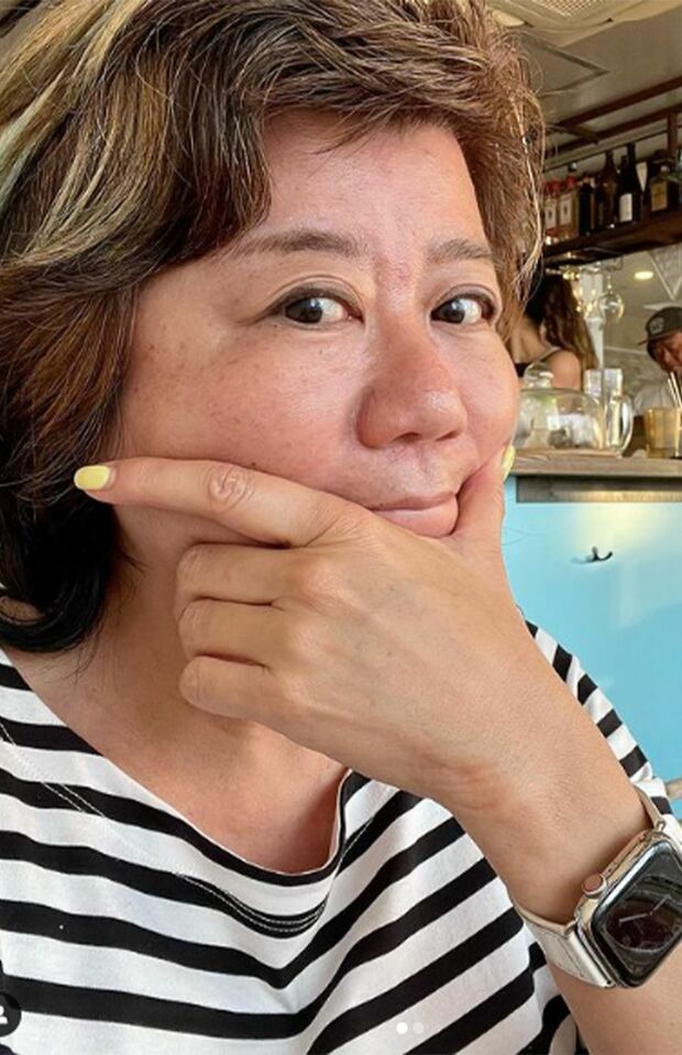 ユニクロ×マルニのワンピで小粋に（写真提供／地曳いく子さん）