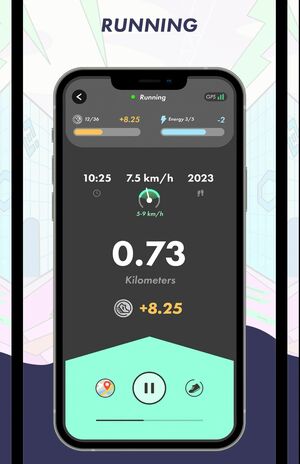 『STEPN』の操作画面（AppStoreより）