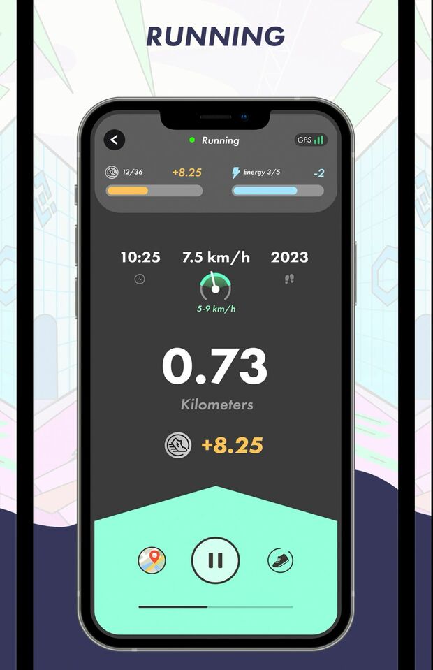 『STEPN』の操作画面（AppStoreより）