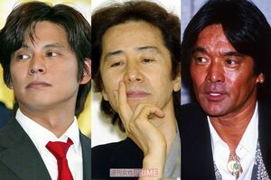 （左から）織田裕二、田村正和さん、松崎しげる