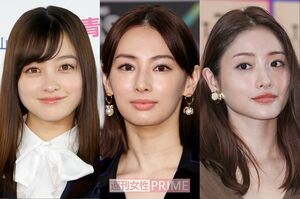 （写真左から）橋本環奈、北川景子、石原さとみ