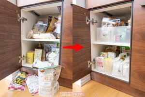 ごちゃごちゃ棚のストレス解消！（撮影／齋藤周造）