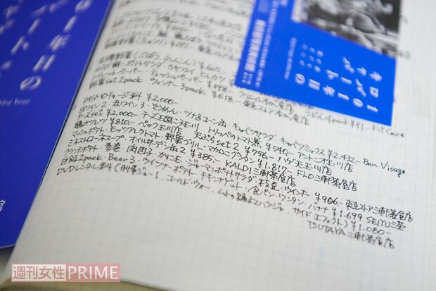 ＜60代、男性、デザイナー＞その日の出来事はもちろん、食べたもの、買ったものが事細かに書かれている。足を運んだ展示会のパンフレットやチケットが貼りつけられているのもデザイナーらしい