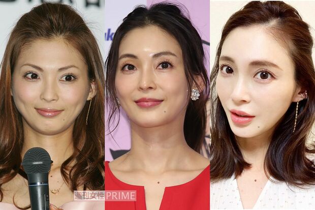 押切もえ（写真左から2007年・28歳、2018年・39歳、2021年・41歳 ※本人のインスタグラムより）