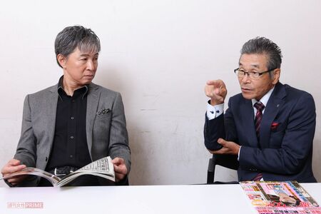 インタビューでも見事な掛け合いをする2人。“血ぃ吸うたろか”も披露
