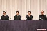 山口を除くTOKIOのメンバーが出席した謝罪会見（'18年5月2日）