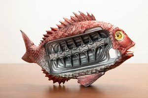 “鯛Phone”のケース内側には鯛の骨を精巧に再現