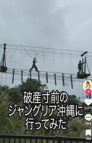 TikTokでもジャングリア沖縄の赤裸々レポートが続々と投稿されている(世界一のゆっけ、公式TikTokより)