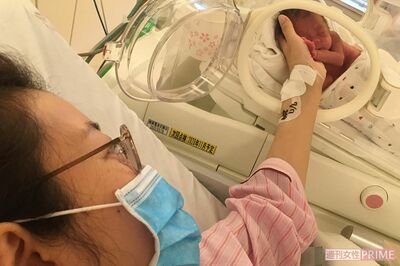 淳子さんと息子さんが初めて対面したところ