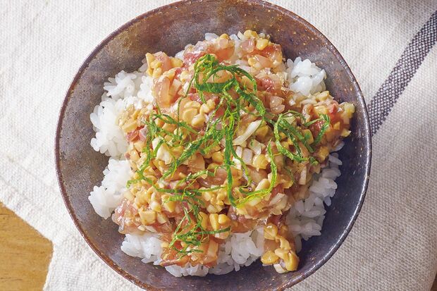 あじ納豆丼　撮影／中野博安