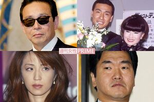 左上から時計回りでタモリ、久米宏と黒柳徹子、島田紳助、飯島愛さん