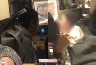 向き合うように席についたパンサー尾形(左)と妻のあいちゃん(右)