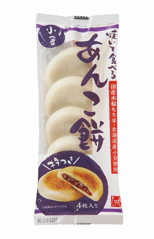 【カルディおすすめ商品（2/20）】もへじ焼いて食べるあんこ餅小倉4枚入り／267円　※画像をクリックするとAmazonの商品ページにジャンプします。