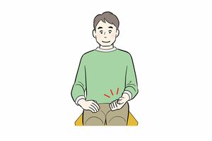 （2）1秒に1回のペースで片手を軽く握る。（イラスト／スギザキメグミ）