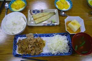 渡貫さんが実際に「昭和基地」で作った夕食の献立。「夜ご飯は定食スタイルが基本。土日の夜は鍋ものや鉄板焼きなど、隊員全員で食事を楽しめるものにしました」(渡貫さん)