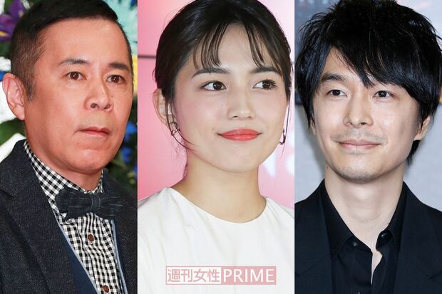 (左から)岡村隆史、川口春奈、長谷川博己