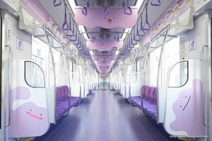 ポケモンとのコラボでメタモンに“ジャック”された東京メトロ半蔵門線（『ポケモン情報局』公式Xより）