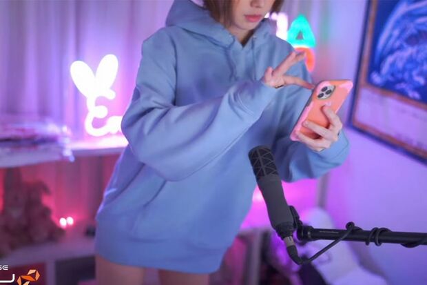 配信で披露していたスマホケース（えなこの公式Youtubeチャンネルより）