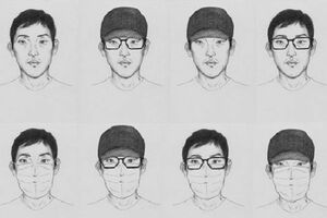 樋田容疑者の変装を想定した似顔絵（大阪府警提供）