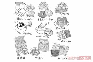 こんな食品にも“隠れ油”が！　イラスト／黒木督之