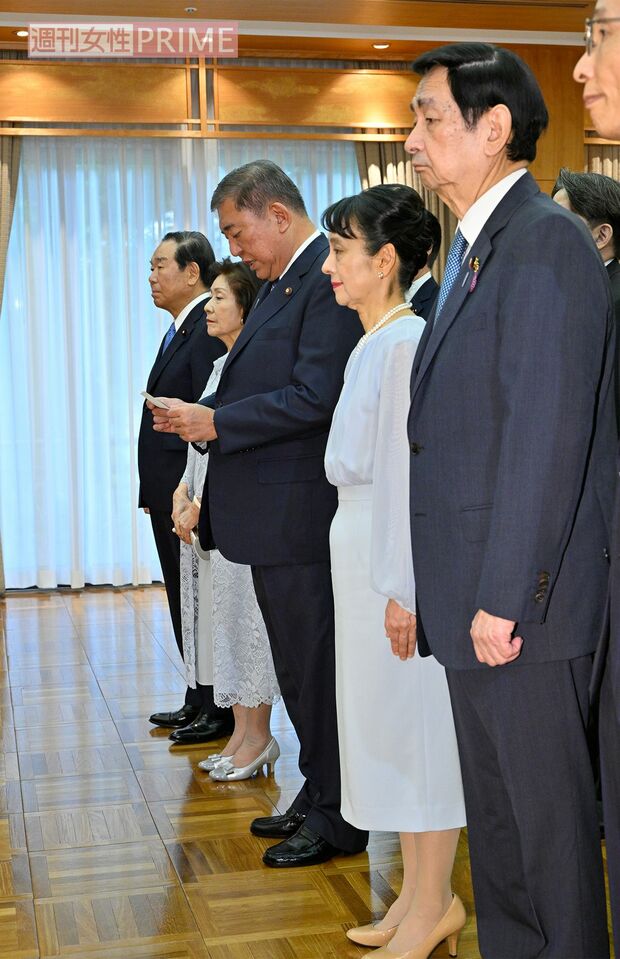 2025年9月10日、悠仁さまの成年を祝う昼食会にて祝辞を読む石破首相
