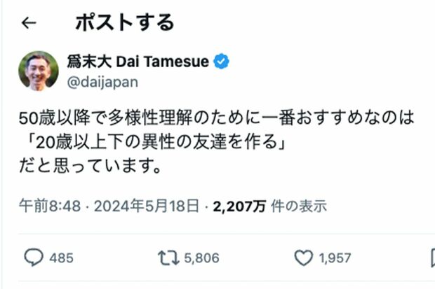 ネット上で物議を読んだ為末大のXでのポスト