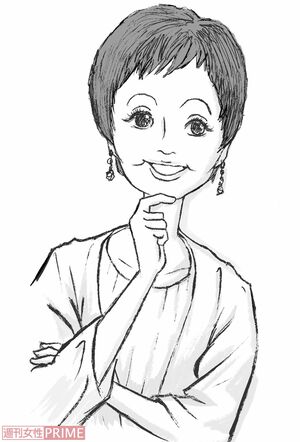 雑誌で初の連載を始めた浜木綿子さん　イラスト／本誌・山口拓真