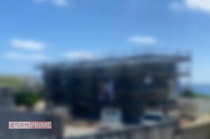 着々と建設が進められている、嵐・大野智が携わるリゾートホテルの１棟。お土産店などが入る予定になっている