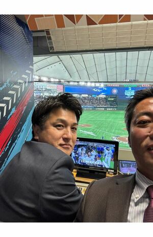 高橋由伸と解説をした上原浩治（本人Xより）