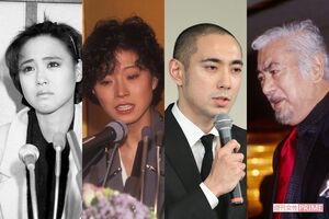 左から松田聖子、中森明菜、市川海老蔵、勝 新太郎