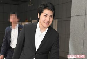 アメリカ留学の報道から一夜明け、勤務先に出勤する圭さんはこの笑顔（6月29日）