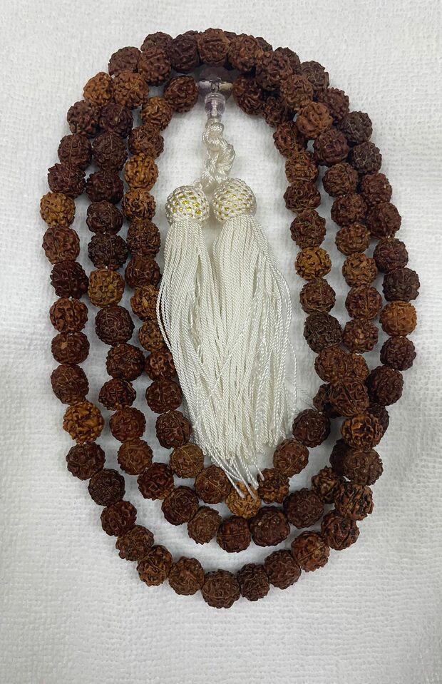 菩提樹の実で池田さんが自作した数珠は現在3代目。これが池田さんを守ってくれている（※掲載している心霊写真はすべて除霊済みです）（写真提供／池田武央）