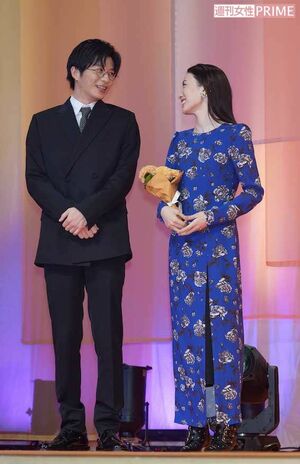 映画『そして、バトンは渡された』で初共演を果たした田中圭と永野芽郁(2021年10月5日、『週刊女性』写真班撮影)