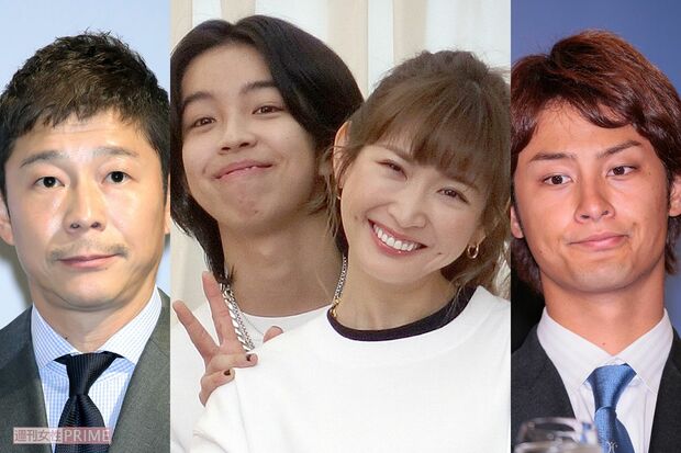 （左から）前澤友作、YOSHI、紗栄子、ダルビッシュ有