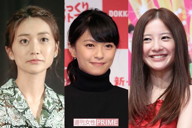 左から『東京タラレバ娘』に出演中の大島優子、榮倉奈々、吉高由里子