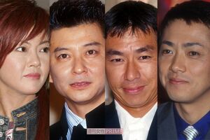 左から森川由加里、哀川翔、柳葉敏郎、風見しんご