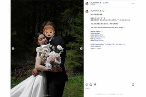 前撮り撮影の様子をアップした際には、結婚相手である佐野海舟の顔出しはしていなかったモデルの木下桜（よう）（インスタグラムより）