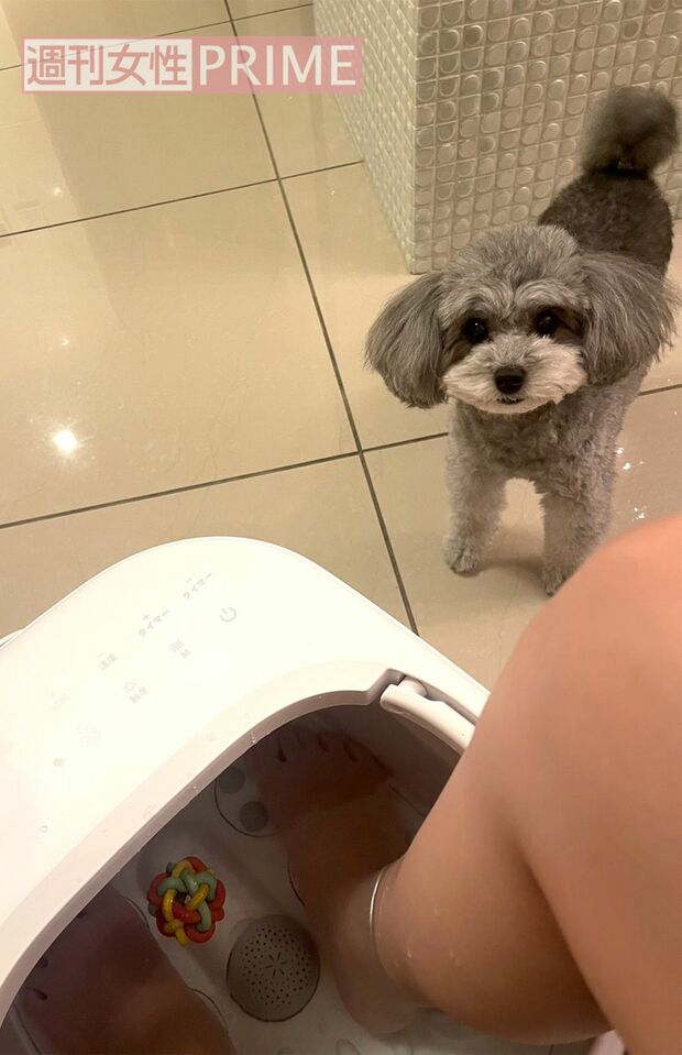 リラックスの足湯タイムなんだけど……　撮影／加藤綾菜