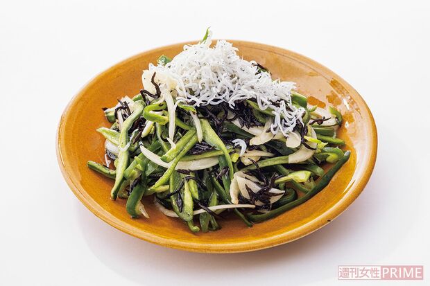 ピーマンとひじき、しらすのサラダ