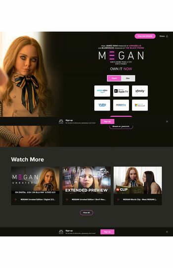 『M3GAN／ミーガン』本国版公式サイト