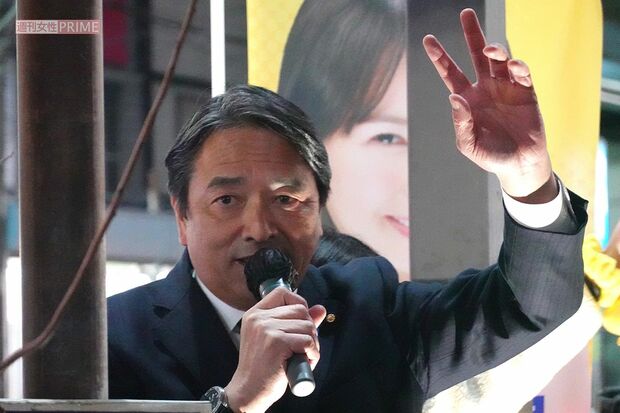 東京・三軒茶屋駅前で応援演説を行う国民民主党の榛葉賀津也幹事長　撮影／編集部