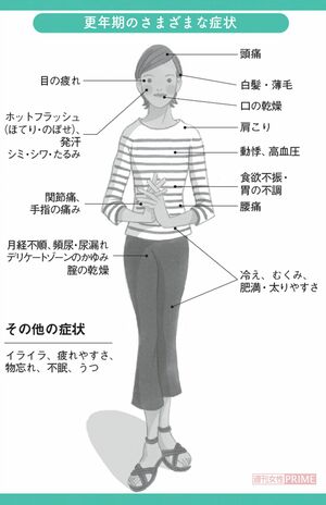 更年期のさまざまな症状 イラスト/岡本典子