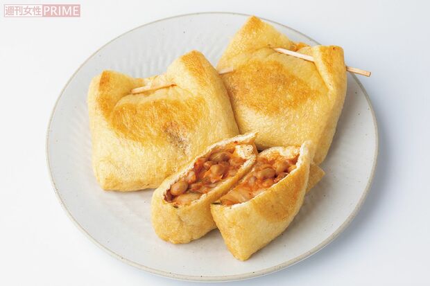 キムチーズ納豆のお揚げ焼き　撮影／矢島泰輔
