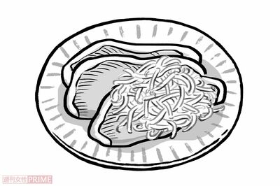 豚のしょうが焼き（イラスト／やまだやすこ）