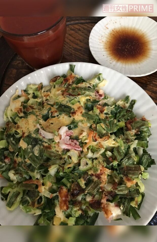 米粉のチヂミで昼ごはん