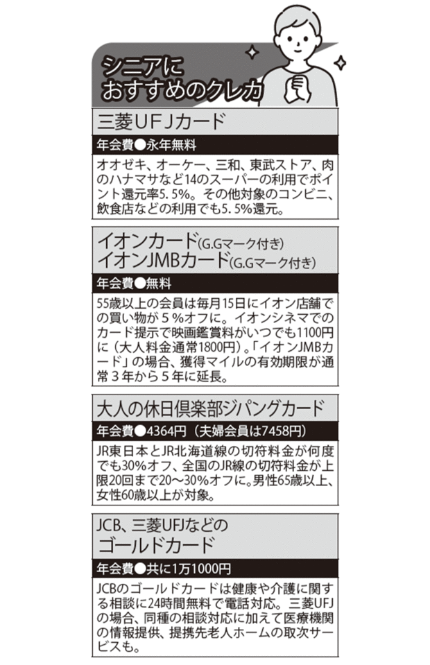 シニアにおすすめのクレカ4選