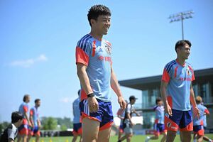サッカー日本代表の引退を発表した遠藤航。2026年6月10日、ナッシュビルでのW杯練習にて(JMPA 代表撮影)