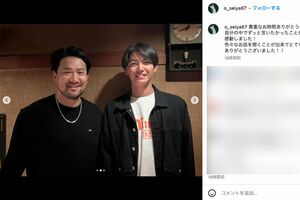 田中将大と大内誠弥（大内のインスタグラムより）